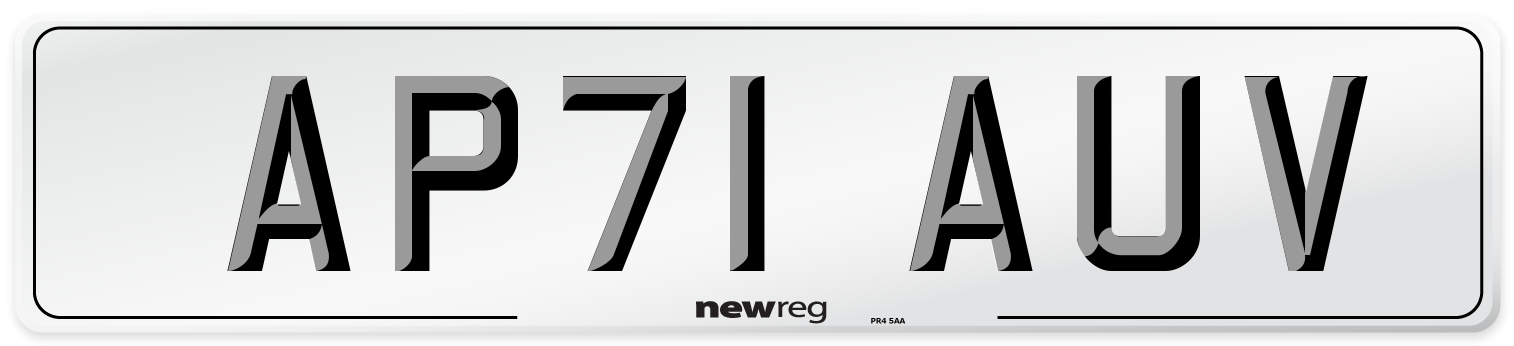 AP71 AUV Number Plate from New Reg